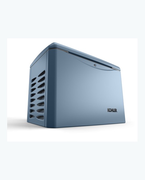 Kohler air-cooled home standby generator, three-quarter view